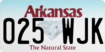 AR license plate 025WJK