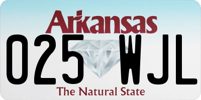 AR license plate 025WJL