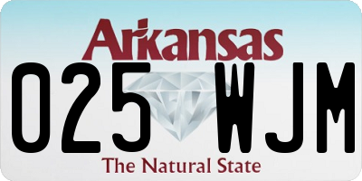 AR license plate 025WJM