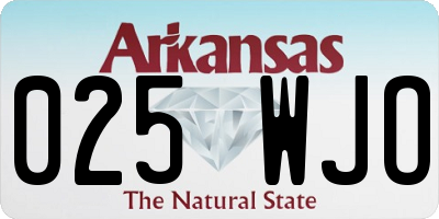 AR license plate 025WJO