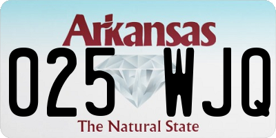 AR license plate 025WJQ