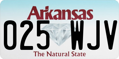AR license plate 025WJV