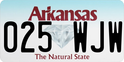 AR license plate 025WJW