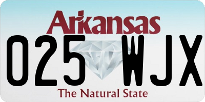 AR license plate 025WJX