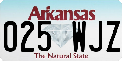 AR license plate 025WJZ