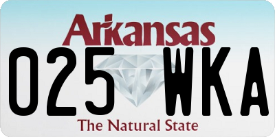 AR license plate 025WKA