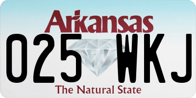 AR license plate 025WKJ
