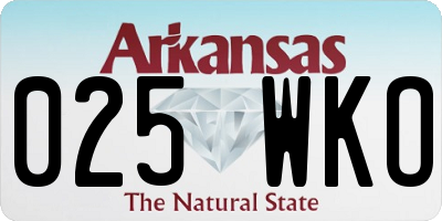 AR license plate 025WKO
