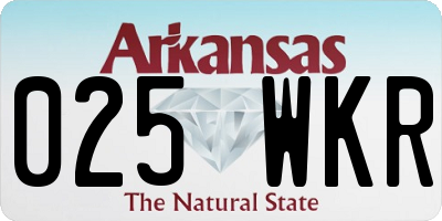 AR license plate 025WKR