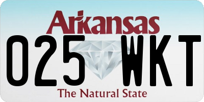 AR license plate 025WKT