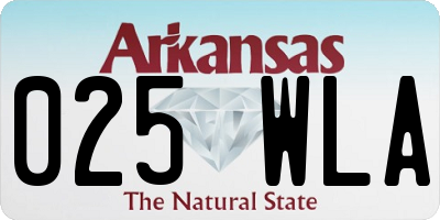 AR license plate 025WLA