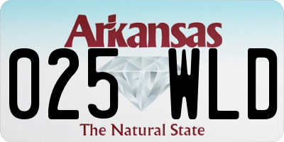 AR license plate 025WLD
