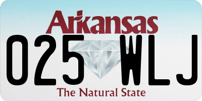 AR license plate 025WLJ
