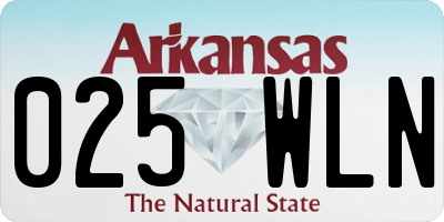 AR license plate 025WLN