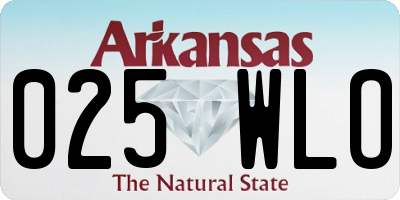 AR license plate 025WLO
