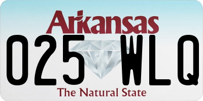 AR license plate 025WLQ