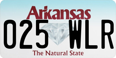 AR license plate 025WLR