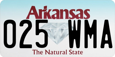 AR license plate 025WMA