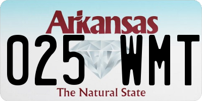 AR license plate 025WMT