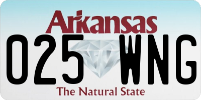 AR license plate 025WNG