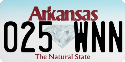 AR license plate 025WNN