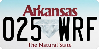 AR license plate 025WRF