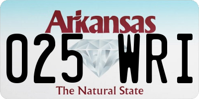 AR license plate 025WRI