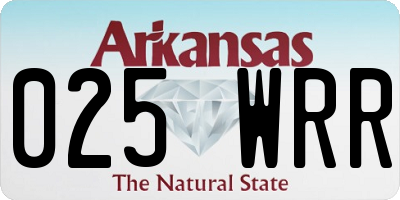 AR license plate 025WRR