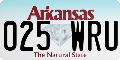 AR license plate 025WRU