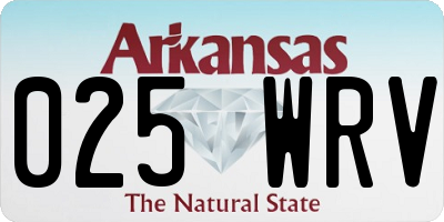 AR license plate 025WRV