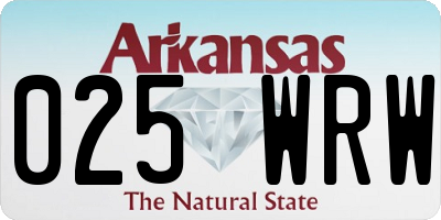 AR license plate 025WRW