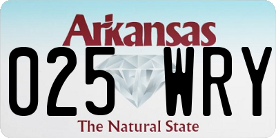 AR license plate 025WRY