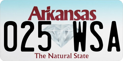 AR license plate 025WSA