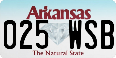 AR license plate 025WSB