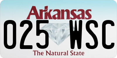 AR license plate 025WSC