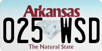 AR license plate 025WSD