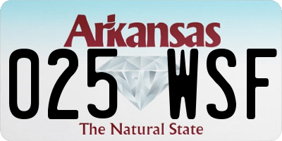 AR license plate 025WSF