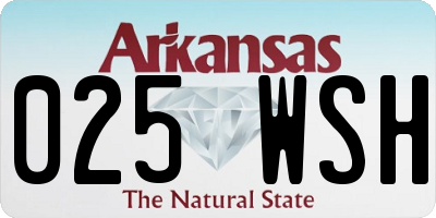 AR license plate 025WSH