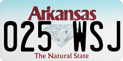 AR license plate 025WSJ