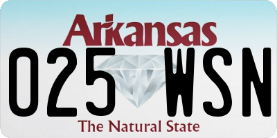 AR license plate 025WSN