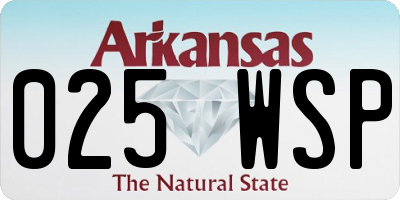 AR license plate 025WSP