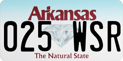 AR license plate 025WSR