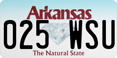 AR license plate 025WSU