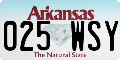 AR license plate 025WSY