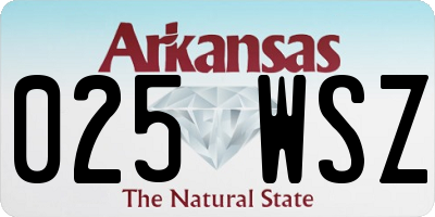 AR license plate 025WSZ