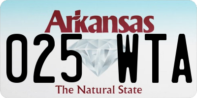 AR license plate 025WTA