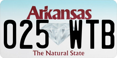 AR license plate 025WTB