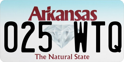 AR license plate 025WTQ