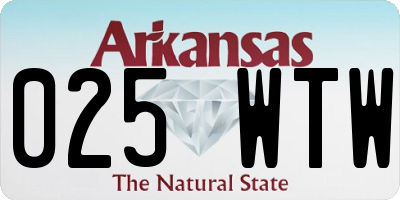 AR license plate 025WTW