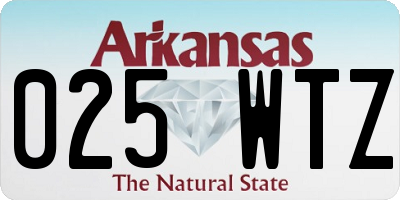 AR license plate 025WTZ